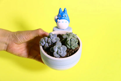 Cute Anime Ceramic Flower Pot, Perfect for Succulents and Small Plants, Handmade Ceramic Planter for Home Decor